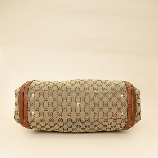 Gucci Brown GG Monogram Cellarius Large Bella Top Handle Bag-Gucci-THE CLOSET
