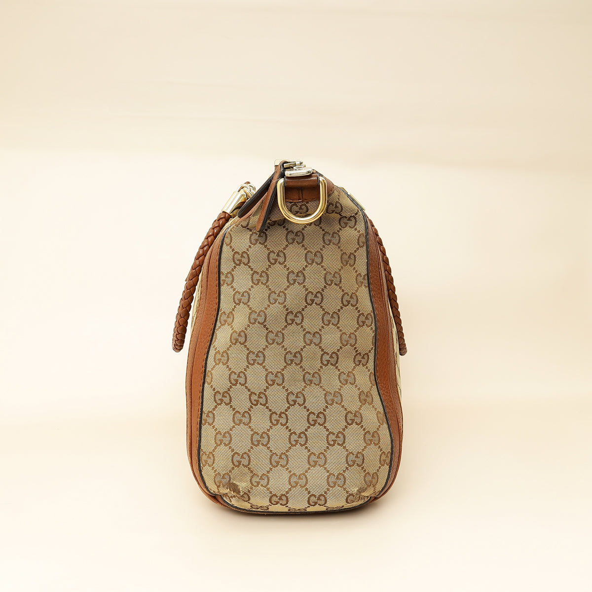 Gucci Brown GG Monogram Cellarius Large Bella Top Handle Bag-Gucci-THE CLOSET