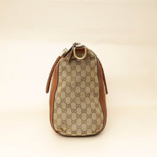 Gucci Brown GG Monogram Cellarius Large Bella Top Handle Bag-Gucci-THE CLOSET