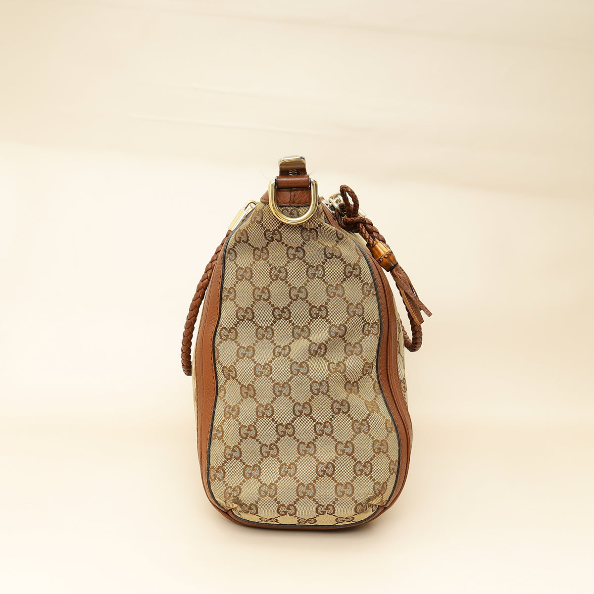 Gucci Brown GG Monogram Cellarius Large Bella Top Handle Bag-Gucci-THE CLOSET