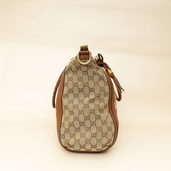 Gucci Brown GG Monogram Cellarius Large Bella Top Handle Bag-Gucci-THE CLOSET
