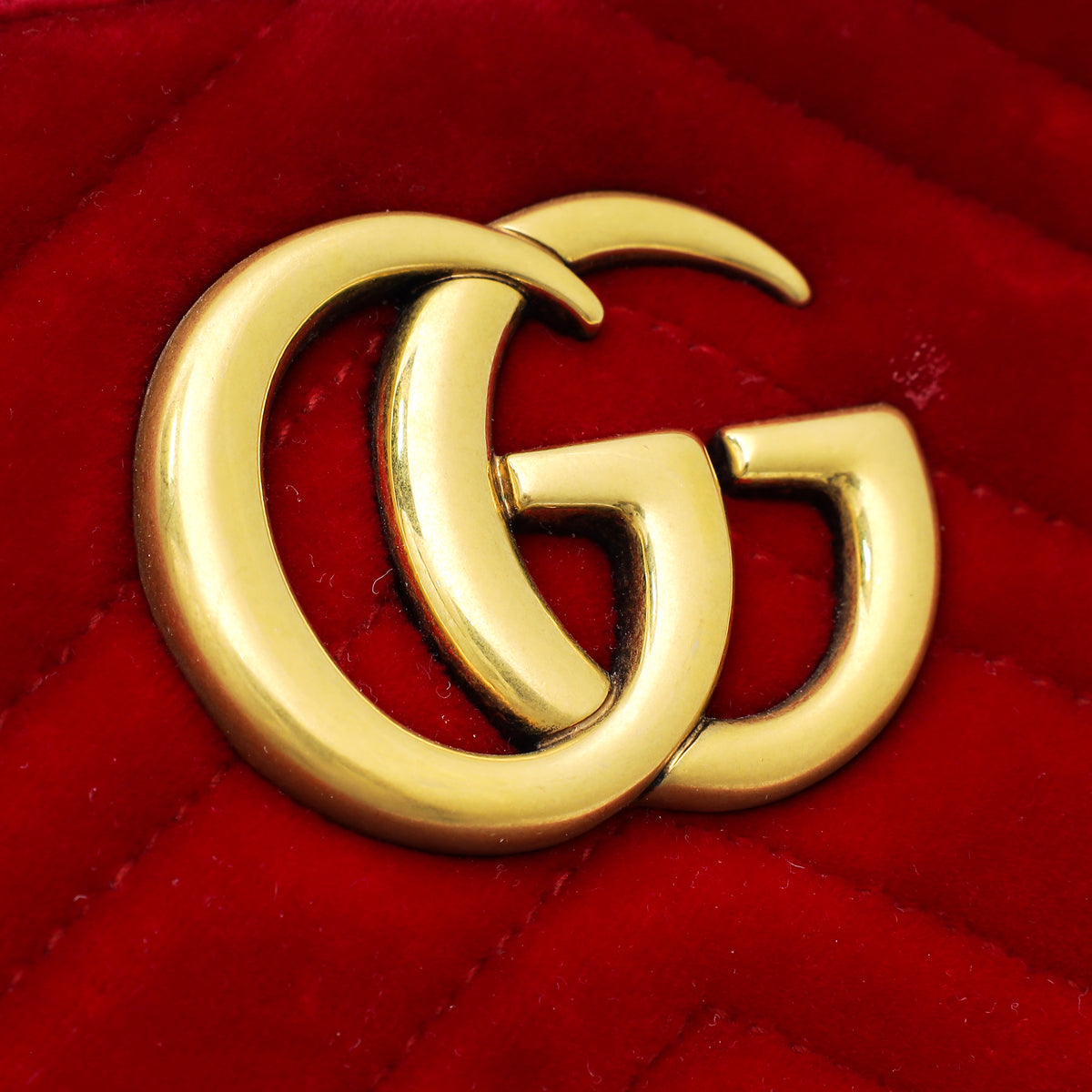 Gucci Red Velvet GG Marmont Small Camera Shoulder Bag