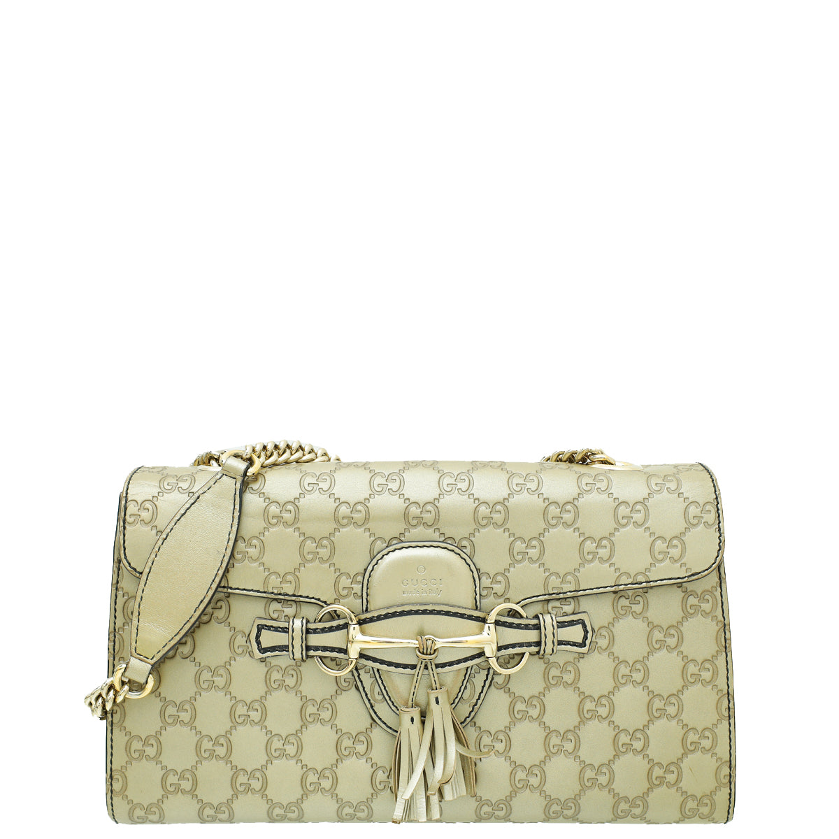 Gucci Champagne GG Guccissima Emily Medium Shoulder Bag