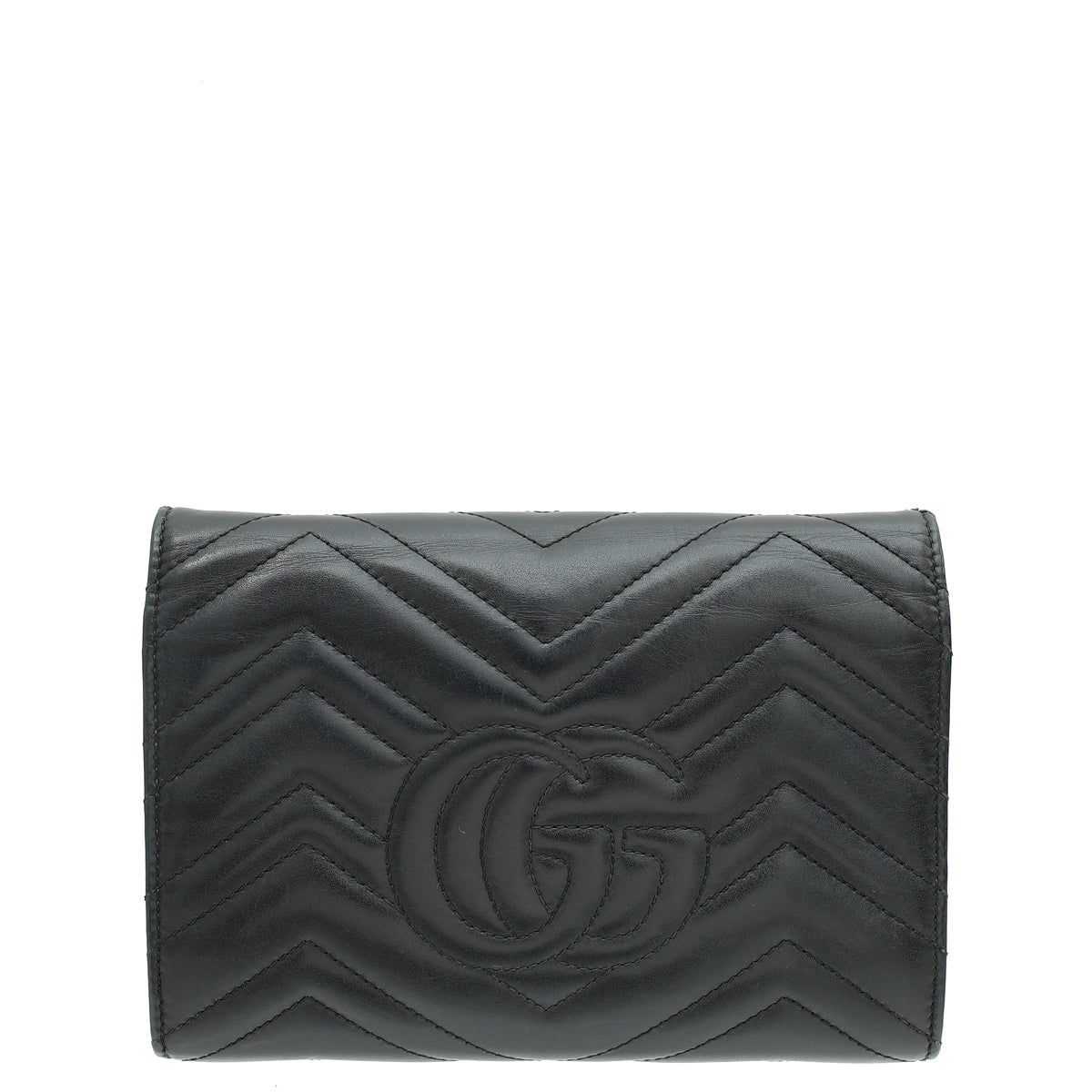Gucci Black GG Marmont Super Mini Wallet on Chain-Gucci-THE CLOSET