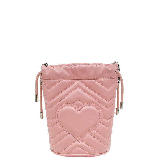 Gucci Pink GG Marmont Mini Bucket Bag