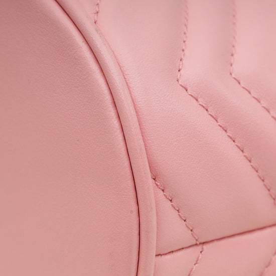 Gucci Pink GG Marmont Mini Bucket Bag