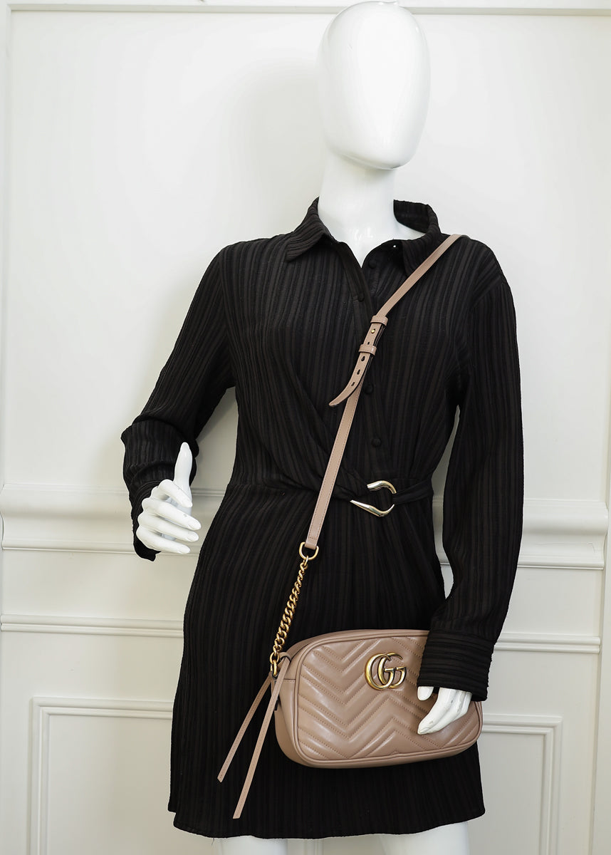 Gucci Rose Porcelaine GG Marmont Camera Small Bag