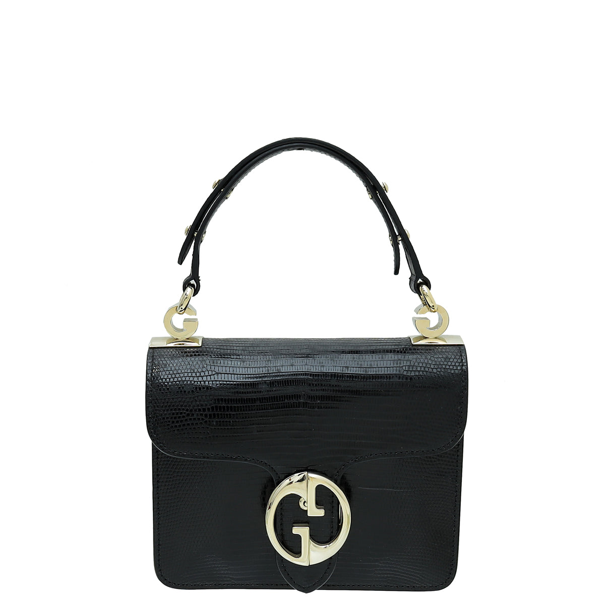 Gucci Black Lizard 1973 Top Handle Flap Bag-Gucci-THE CLOSET
