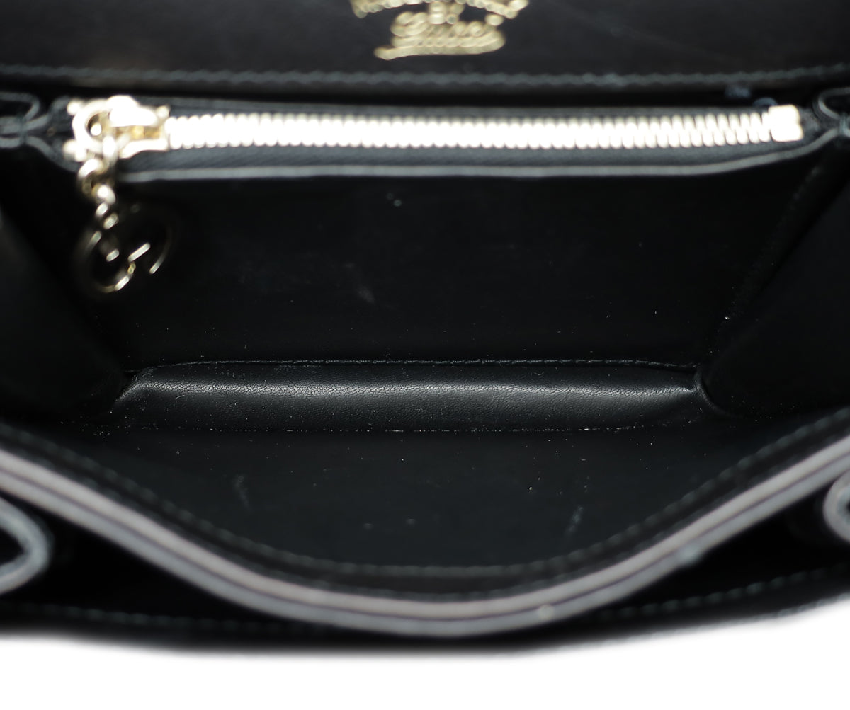 Gucci Black Lizard 1973 Top Handle Flap Bag