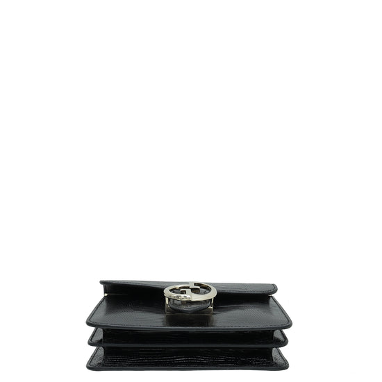 Gucci Black Lizard 1973 Top Handle Flap Bag