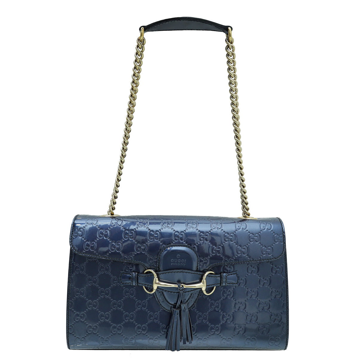 Gucci Blue Violet Shine Guccissima Emily Medium Bag-Gucci-THE CLOSET