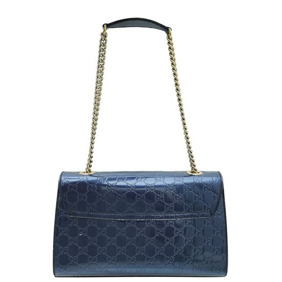Gucci Blue Violet Shine Guccissima Emily Medium Bag
