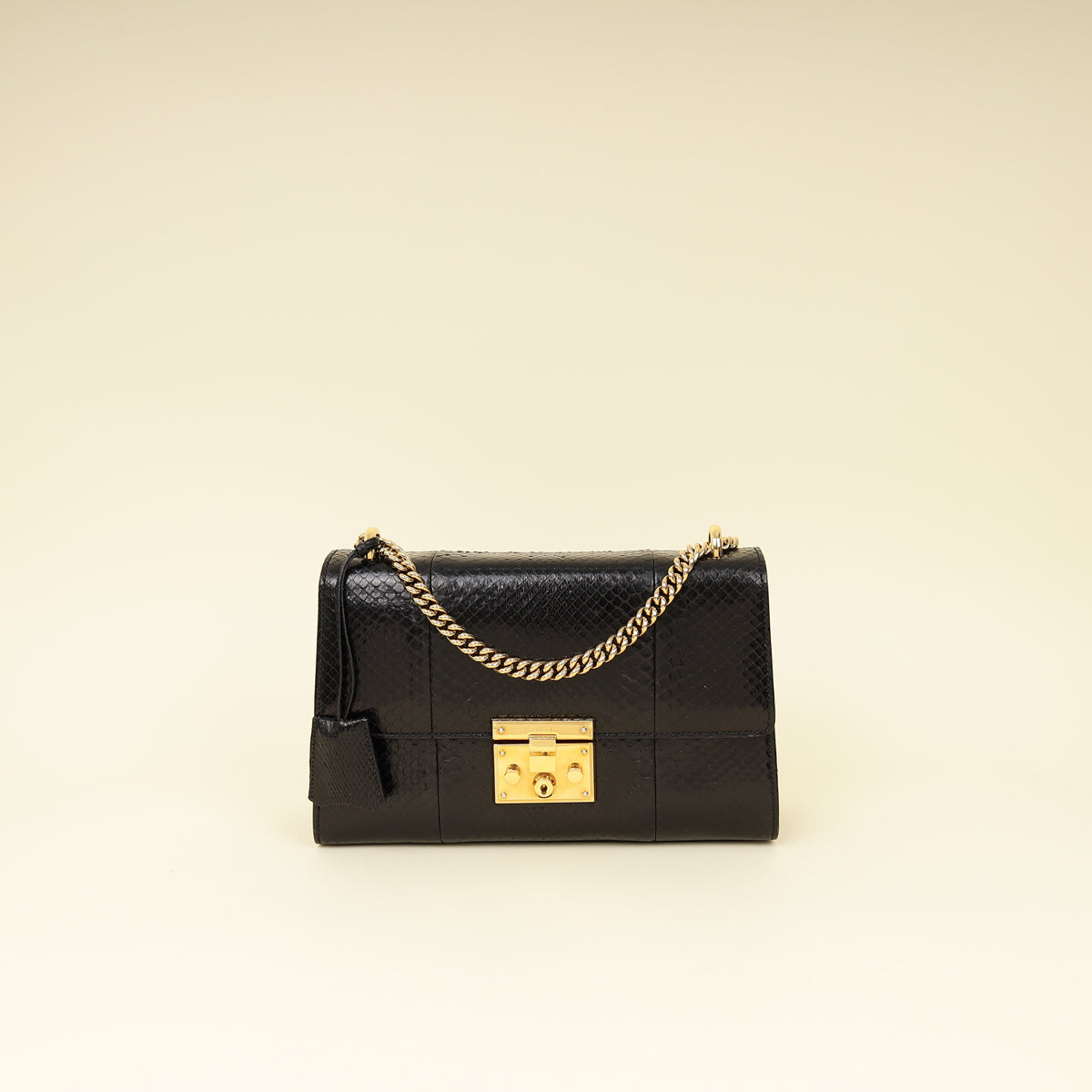 Gucci Black Python Padlock Medium Shoulder Bag – THE CLOSET