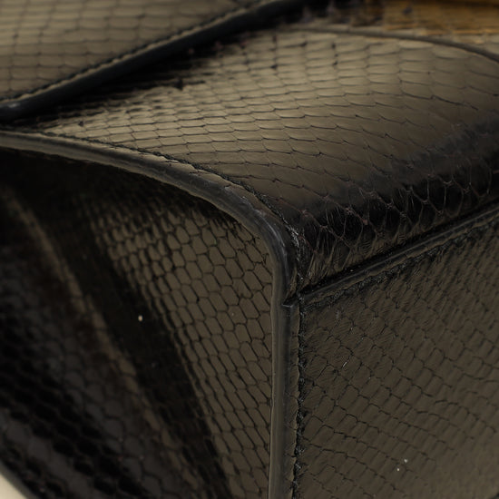 Gucci Black Python Padlock Medium Shoulder Bag-Gucci-THE CLOSET