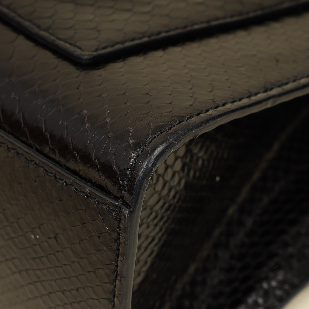 Gucci Black Python Padlock Medium Shoulder Bag-Gucci-THE CLOSET