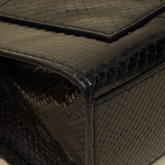 Gucci Black Python Padlock Medium Shoulder Bag-Gucci-THE CLOSET