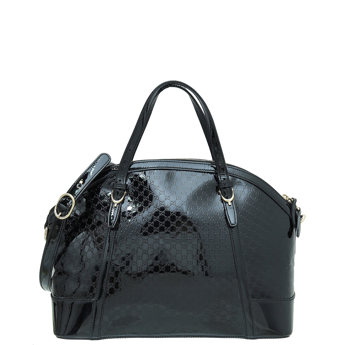 Gucci Black Shine Microguccissima Nice Top Handle Dome Medium Bag-Gucci-THE CLOSET