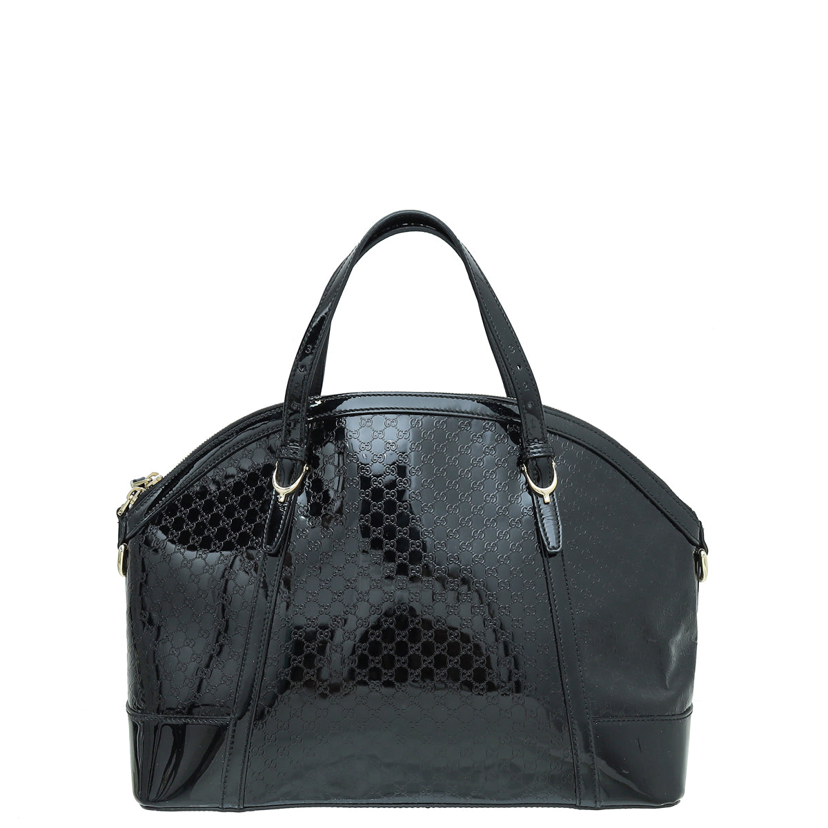 Gucci Black Shine Microguccissima Nice Top Handle Dome Medium Bag