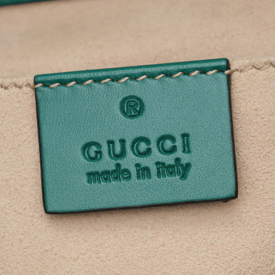 Gucci Green Guccissima Padlock Small Chain Bag