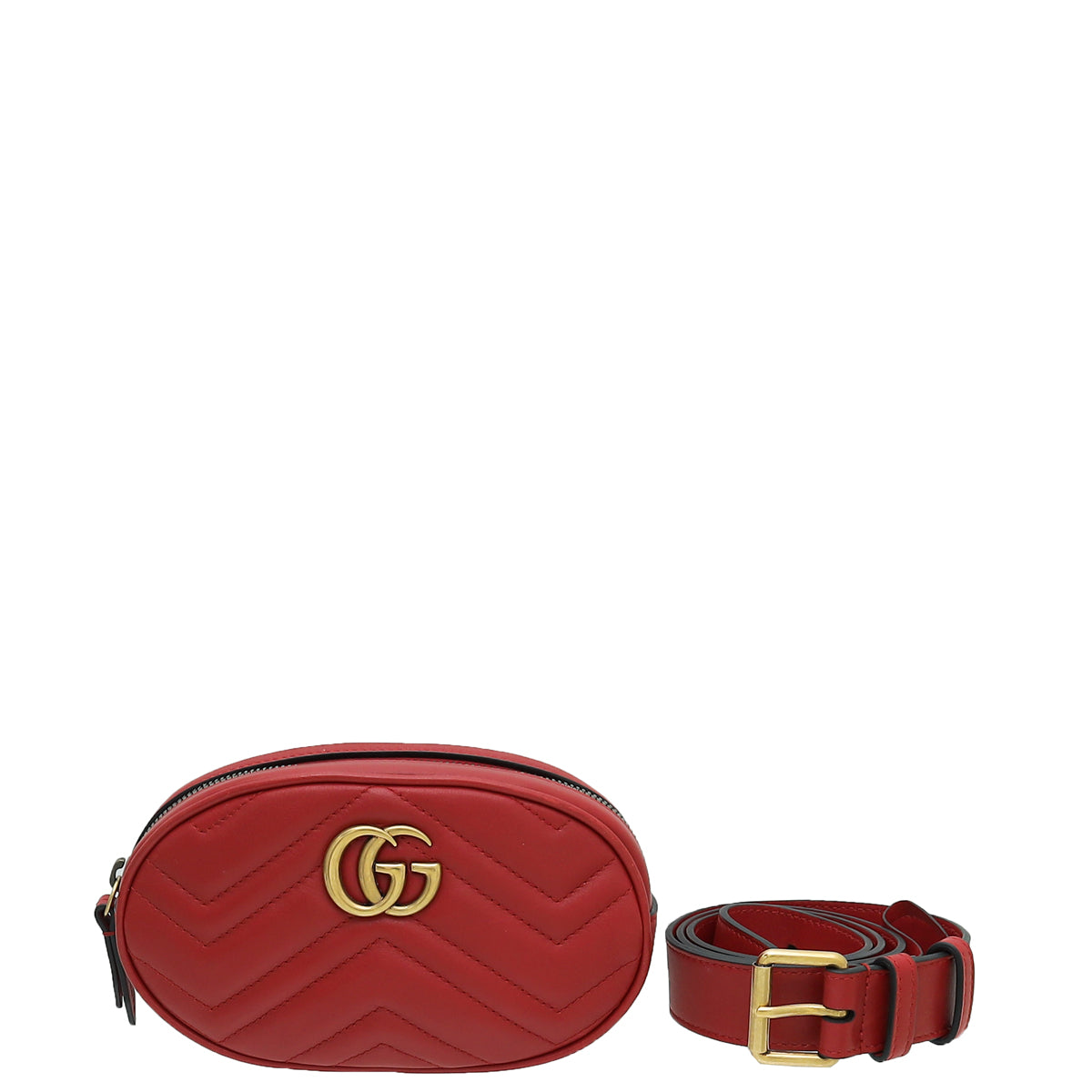 Gucci Red GG Marmont Mini Belt Bag-Gucci-THE CLOSET
