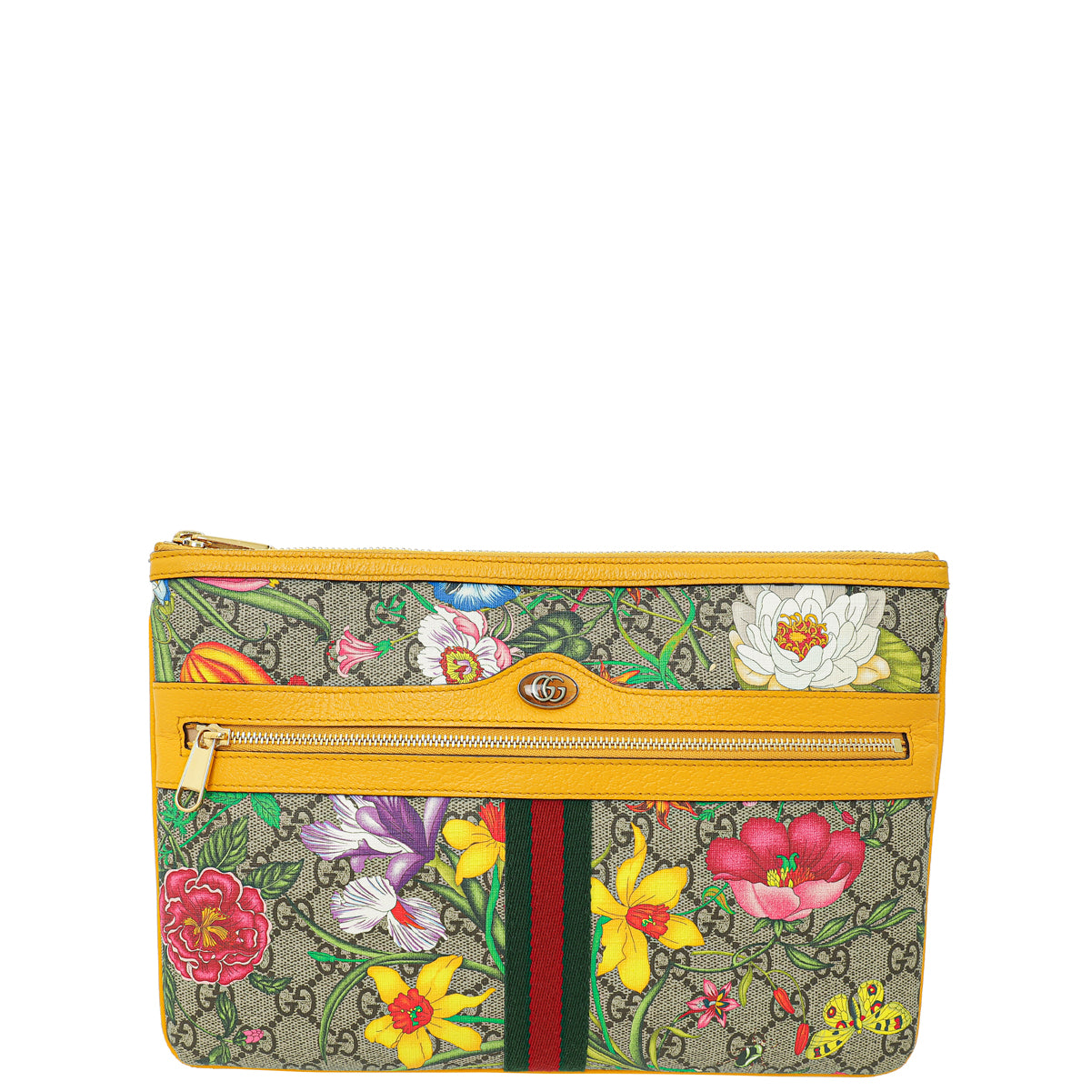 Gucci Multicolor GG Supreme Floral Ophidia Pouch-Gucci-THE CLOSET