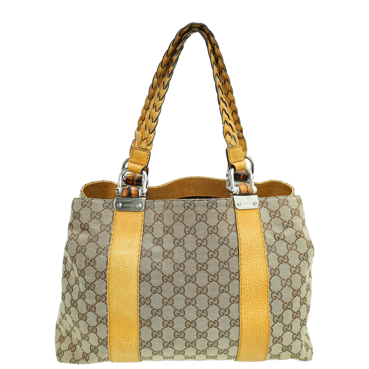 Gucci Bicolor GG Bamboo Bar Medium Tote Bag-Gucci-THE CLOSET