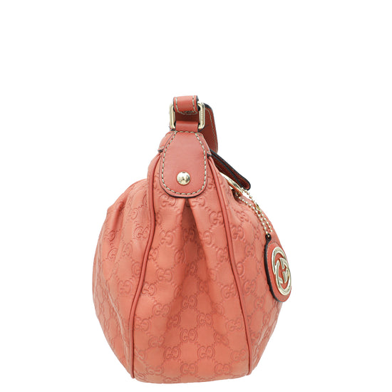 Gucci Dark Coral Guccissima Sukey Hobo Bag