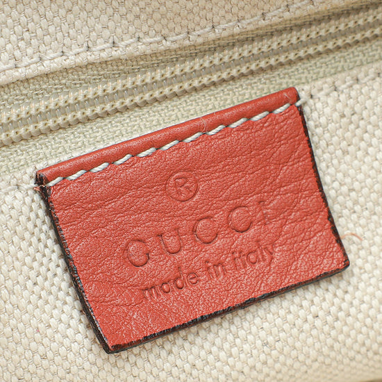 Gucci Dark Coral Guccissima Sukey Hobo Bag