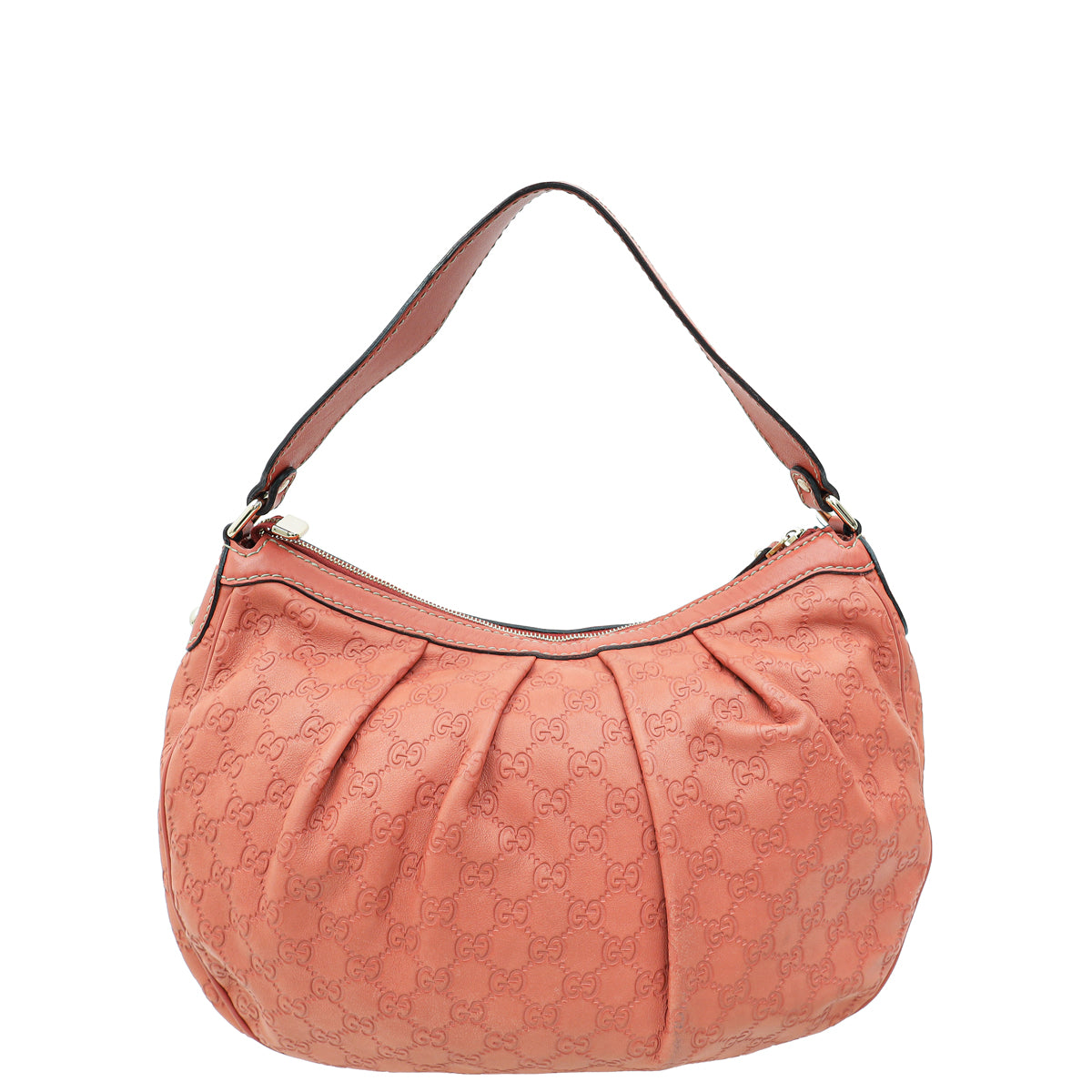 Gucci Dark Coral Guccissima Sukey Hobo Bag