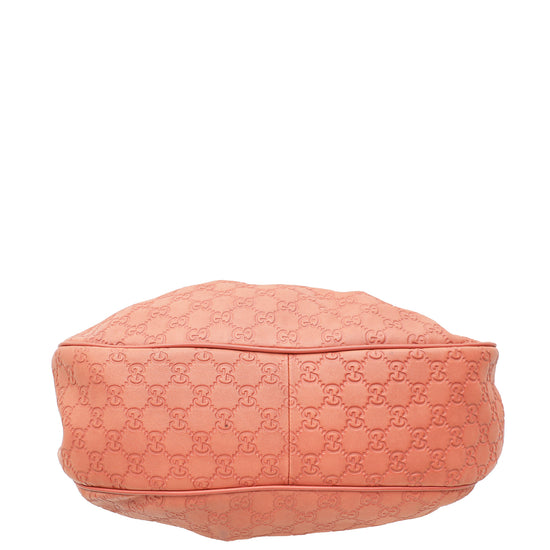 Gucci Dark Coral Guccissima Sukey Hobo Bag