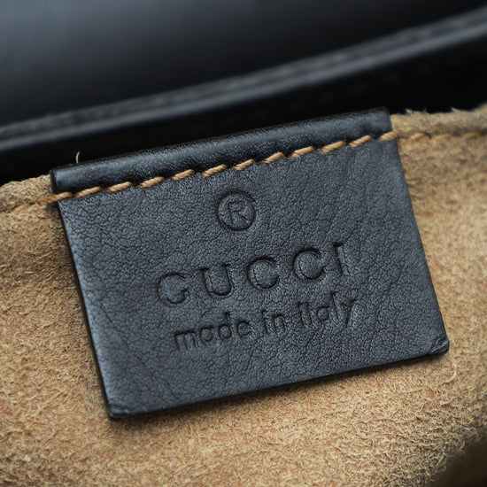 Gucci Multicolor GG Supreme Calf Web Padlock Medium Messenger Bag