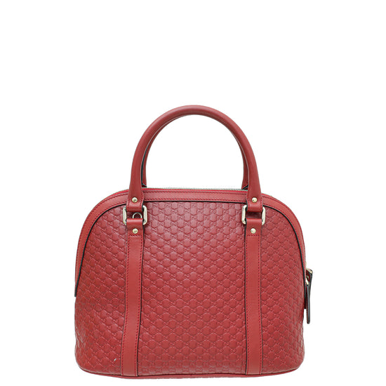 Gucci Red Microguccissima Dome Satchel Medium Bag
