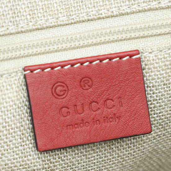 Gucci Red Microguccissima Dome Satchel Medium Bag