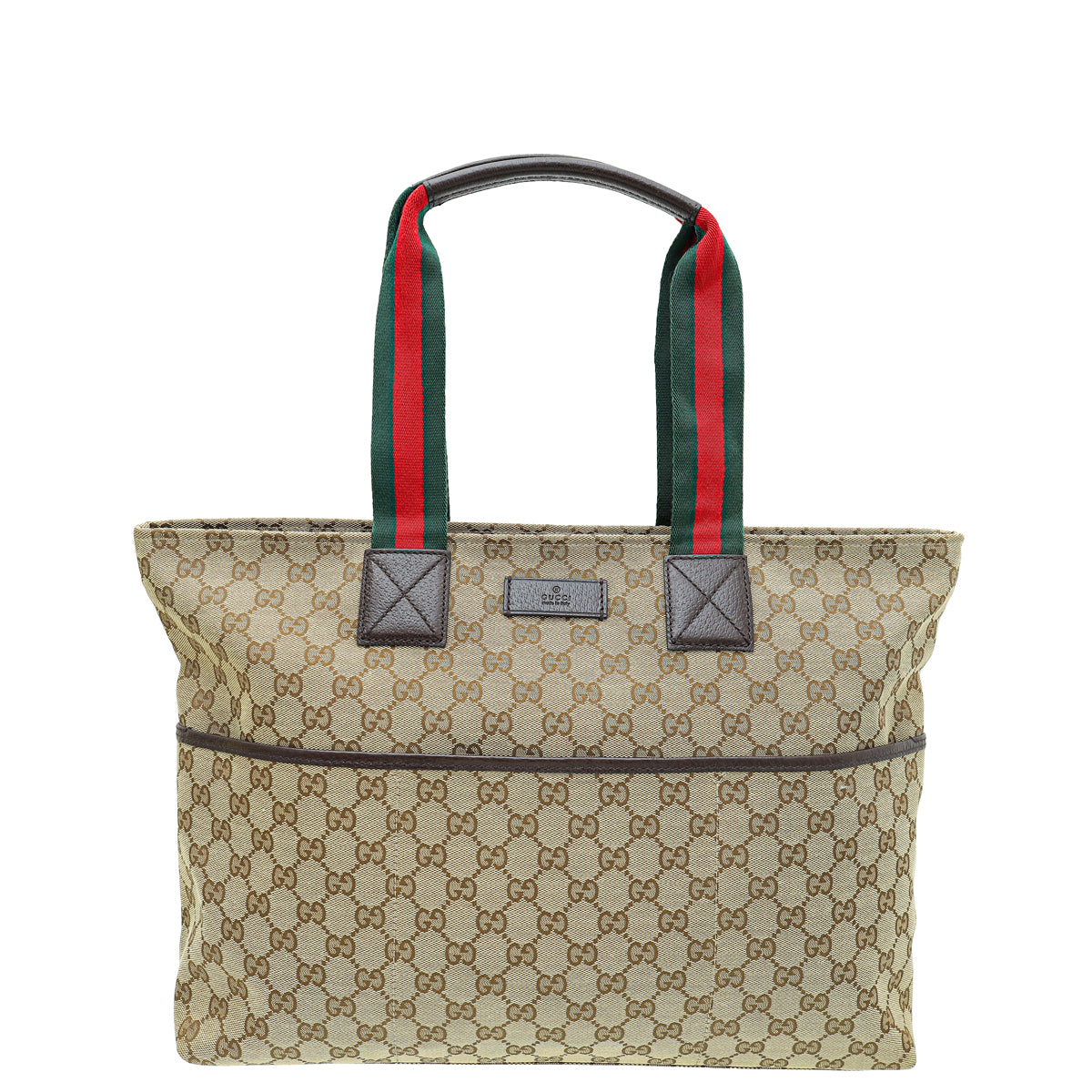 Gucci Ebony GG Web Diaper Large Tote Bag-Gucci-THE CLOSET