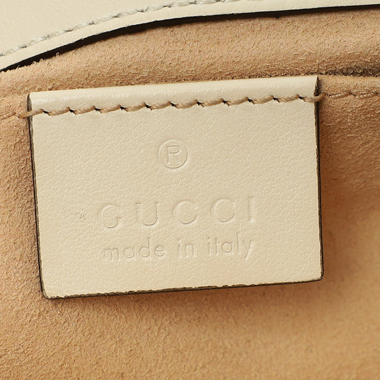 Gucci White Cream GG Marmont Small Shoulder Bag-Gucci-THE CLOSET