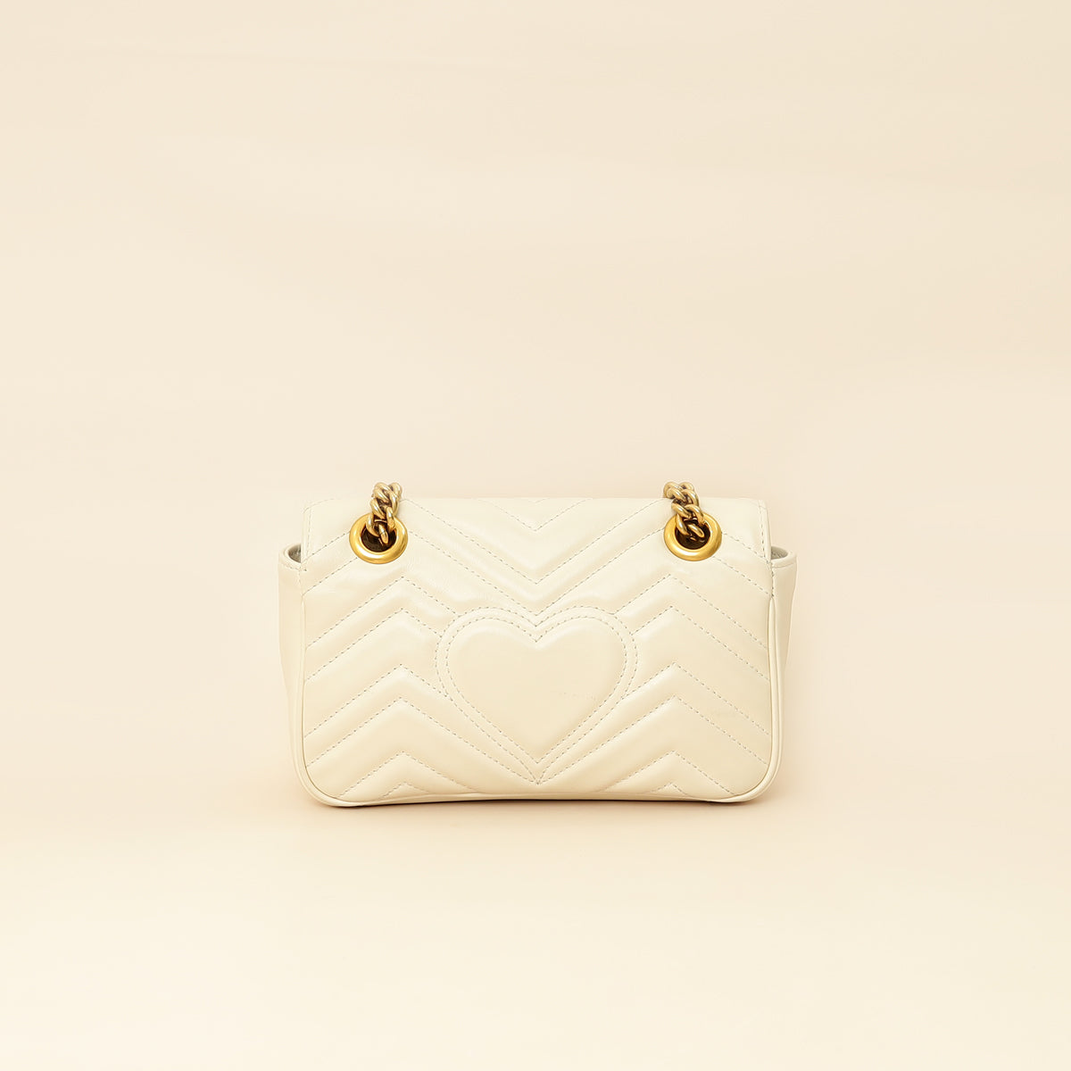 Gucci White Cream GG Marmont Small Shoulder Bag-Gucci-THE CLOSET