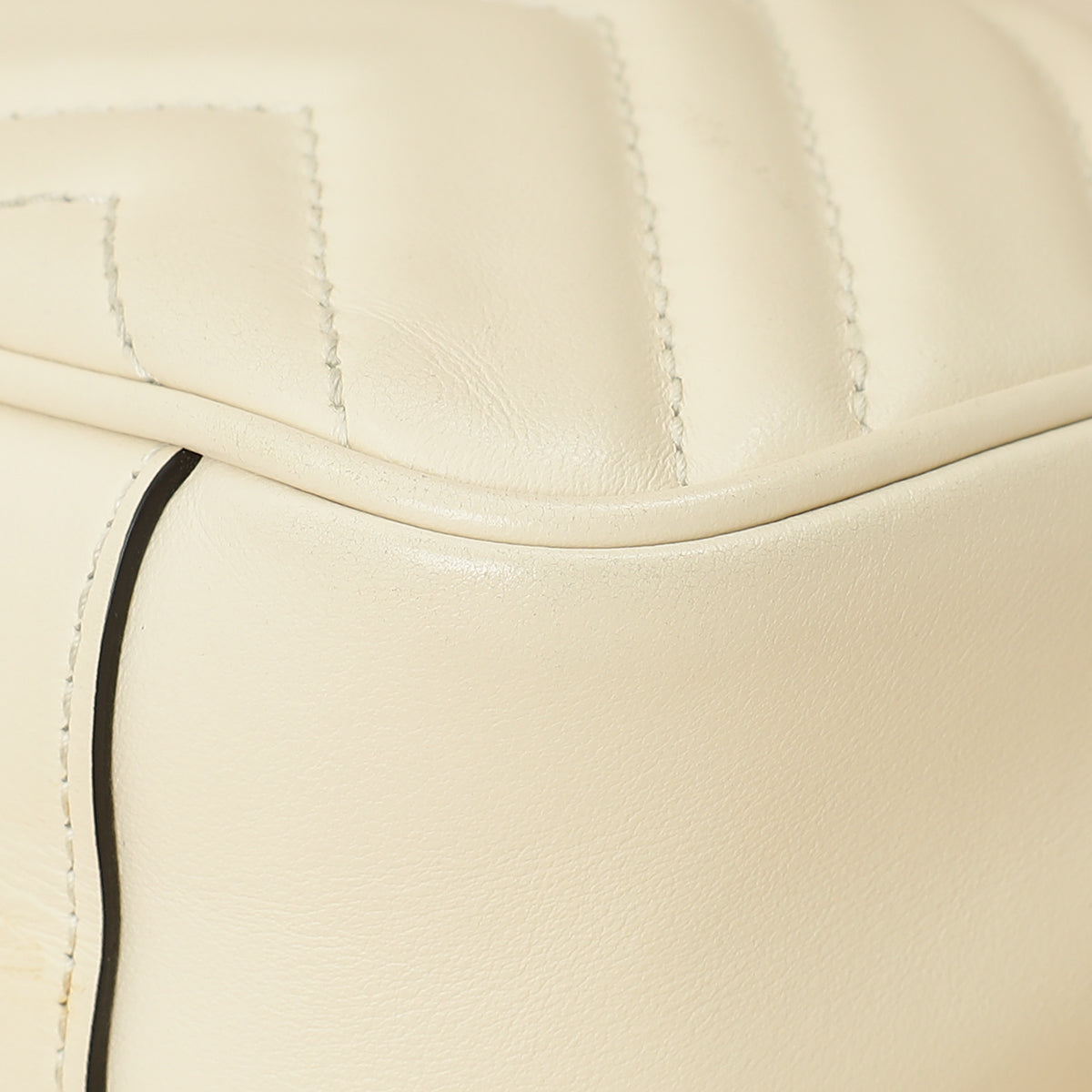 Gucci White Cream GG Marmont Small Shoulder Bag-Gucci-THE CLOSET