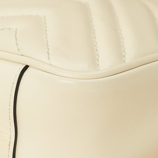Gucci White Cream GG Marmont Small Shoulder Bag-Gucci-THE CLOSET