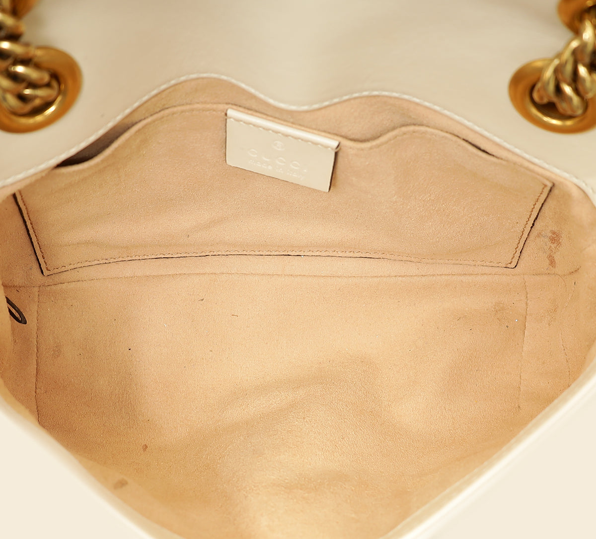Gucci White Cream GG Marmont Small Shoulder Bag-Gucci-THE CLOSET