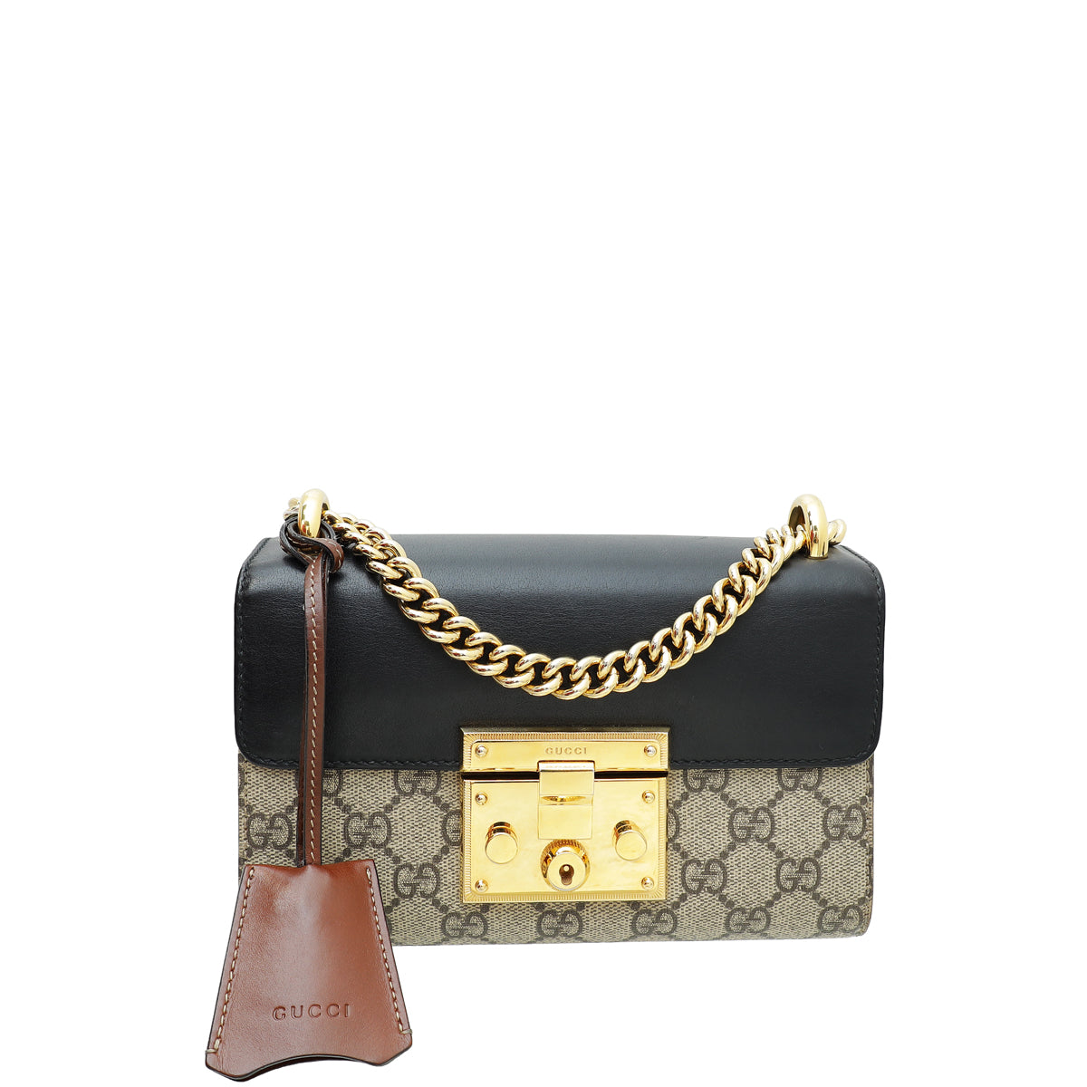 Gucci Tricolor GG Supreme Padlock Small Shoulder Bag-Gucci-THE CLOSET