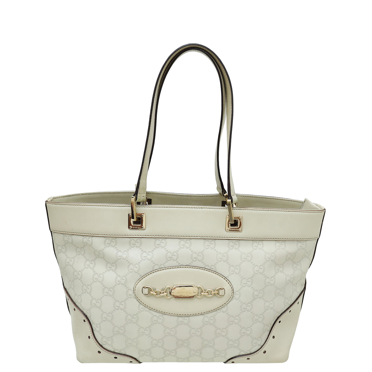 Gucci Ivory Guccissima Punch Tote Bag-Gucci-THE CLOSET