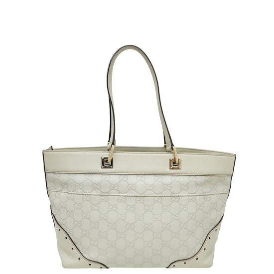 Gucci Ivory Guccissima Punch Tote Bag