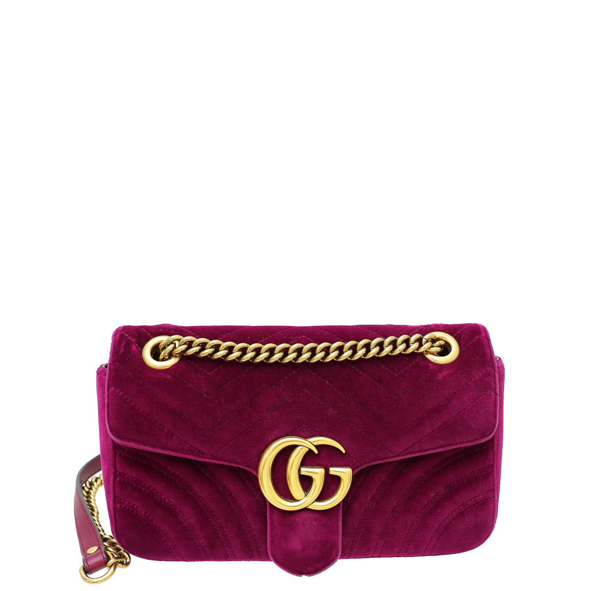 Gucci Violet Velvet GG Marmont Small Bag-Gucci-THE CLOSET