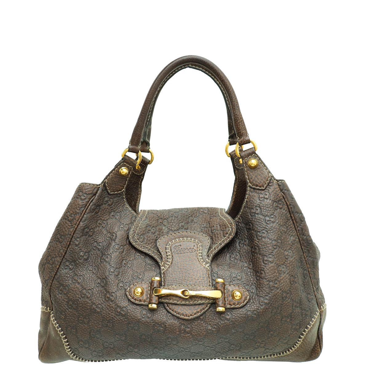Gucci Chocolate Brown Guccissima New Pelham Tote Bag-Gucci-THE CLOSET