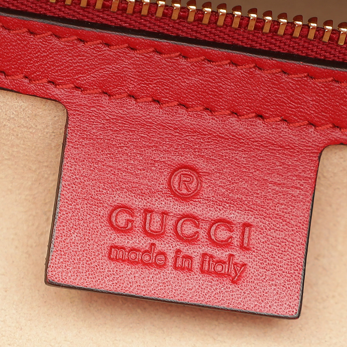 Gucci Red Nymphaea Bamboo Shoulder Bag