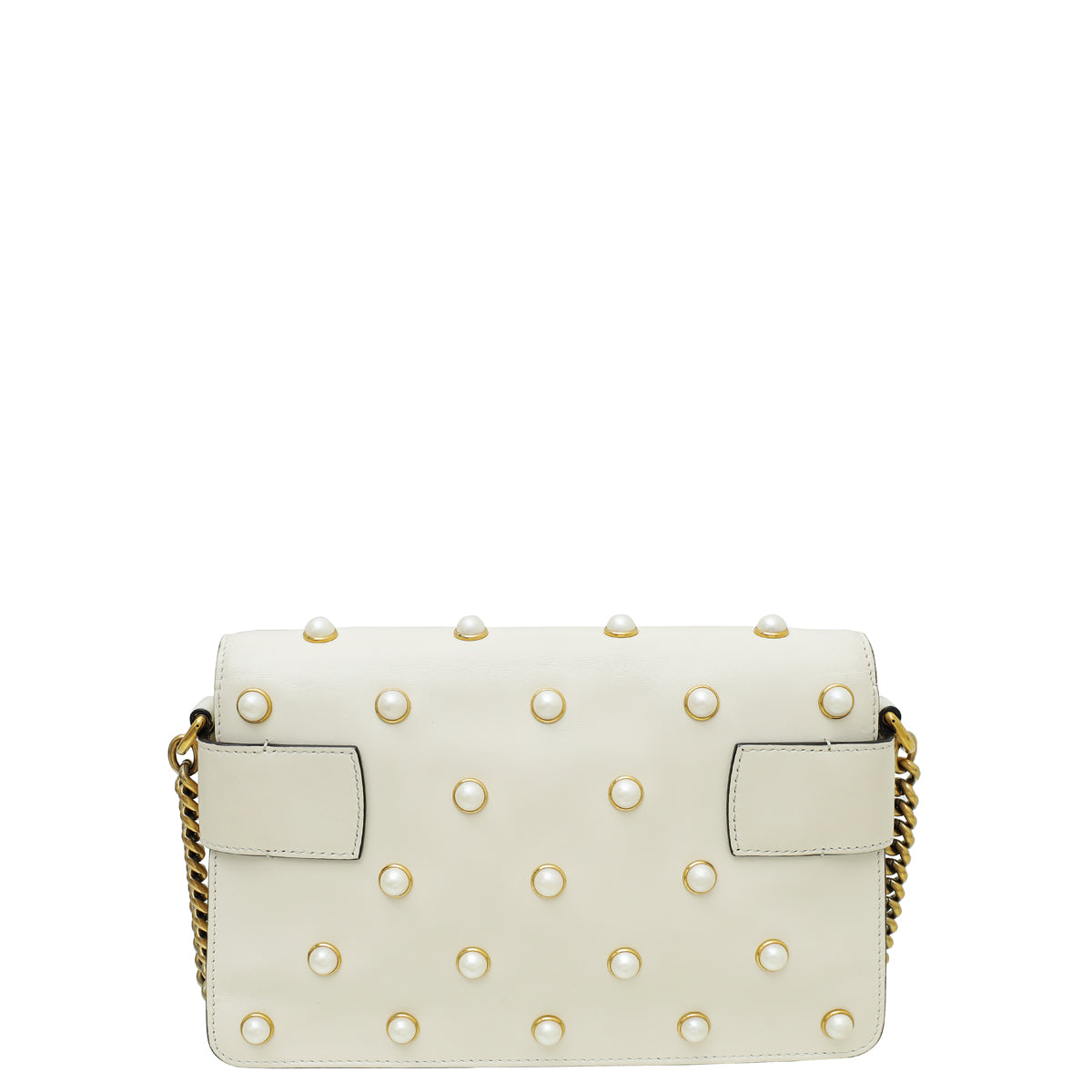 Gucci Cream Pearl Studded Mini Queen Margaret Broadway Shoulder Bag-Gucci-THE CLOSET