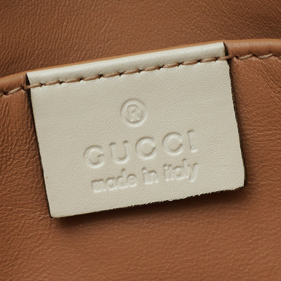 Gucci Cream Pearl Studded Mini Queen Margaret Broadway Shoulder Bag