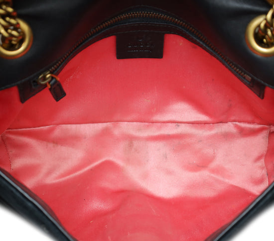 Gucci Black GG Marmont Velvet Small Shoulder Bag