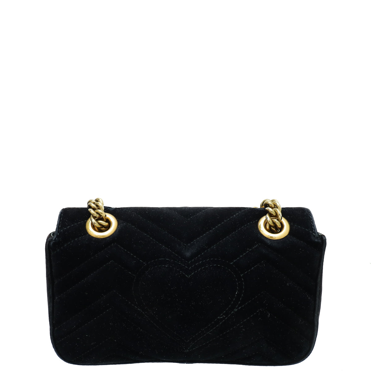 Gucci Black Velvet GG Marmont Mini Shoulder Bag-Gucci-THE CLOSET