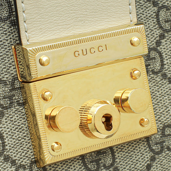 Gucci Bicolor GG Supreme Padlock Small Shoulder Bag